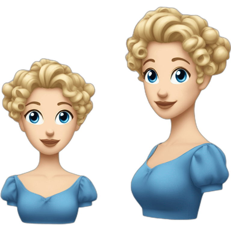 blue eyes blonde curly hair up in chignon ringlets emoji