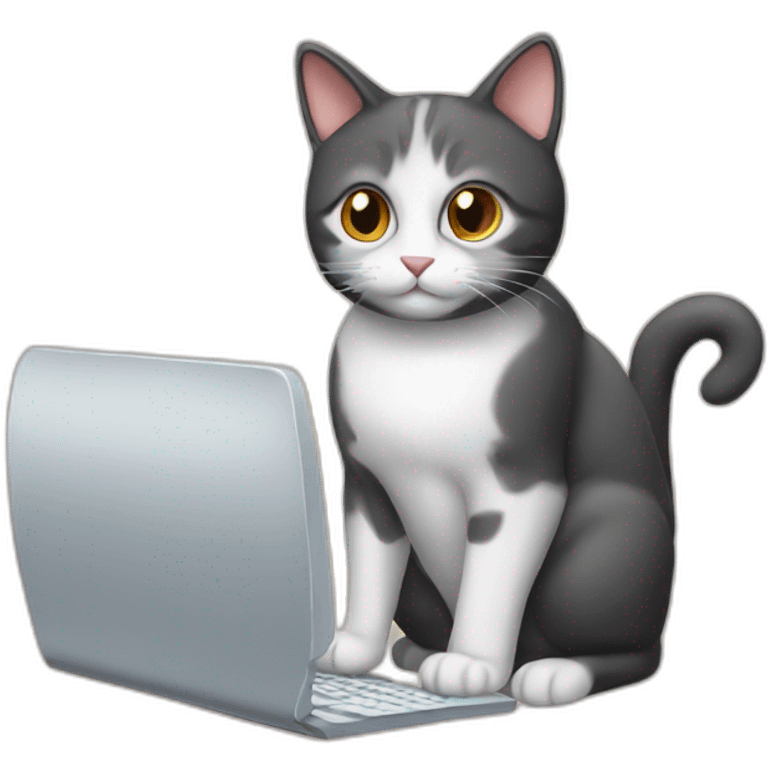 Cat with computer emoji