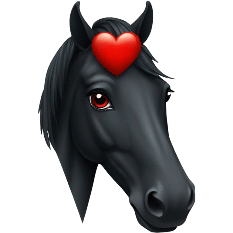 Black Horse centered within a red heart emoji