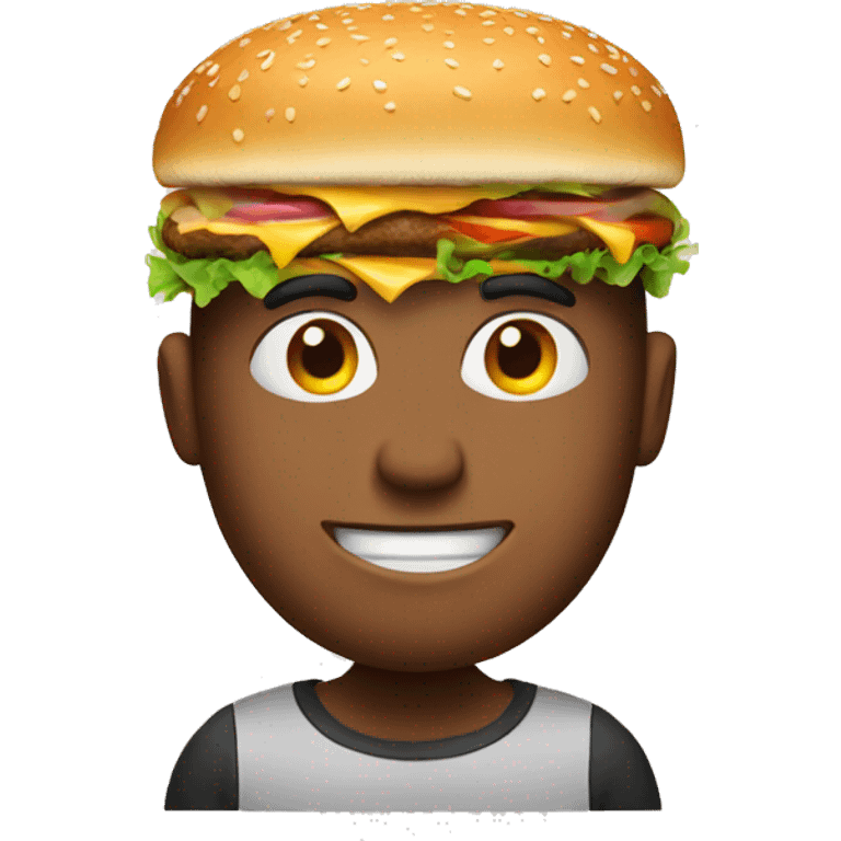  man with Burger as a head emoji