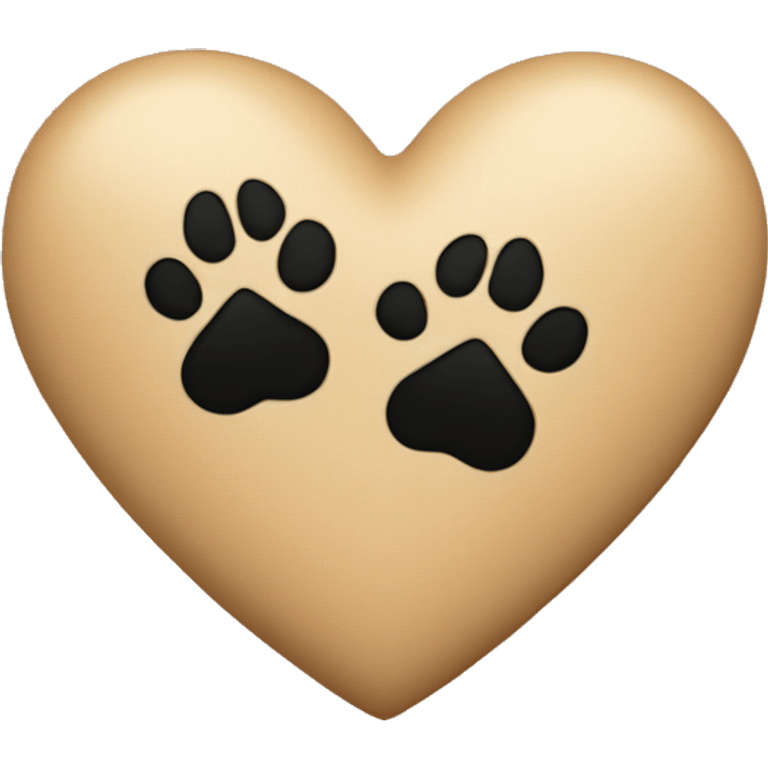 Beige heart with black paw prints in it emoji