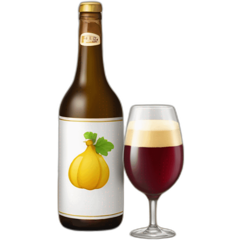 Bouteille de vin qui boit une bière emoji