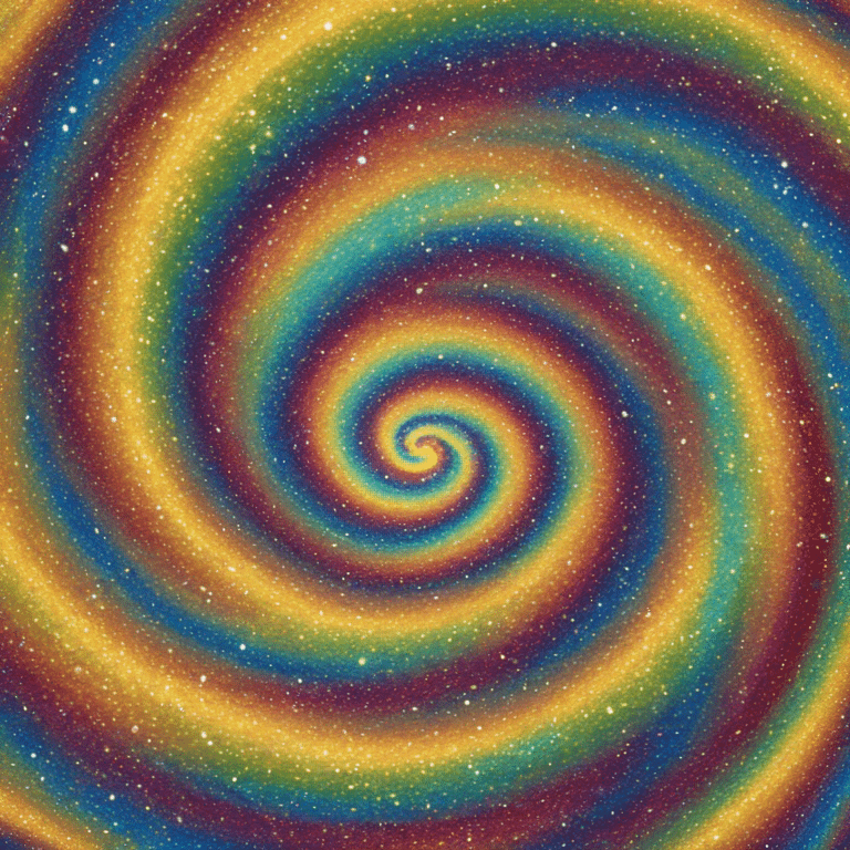 very colorful spiral and sparkle emoji