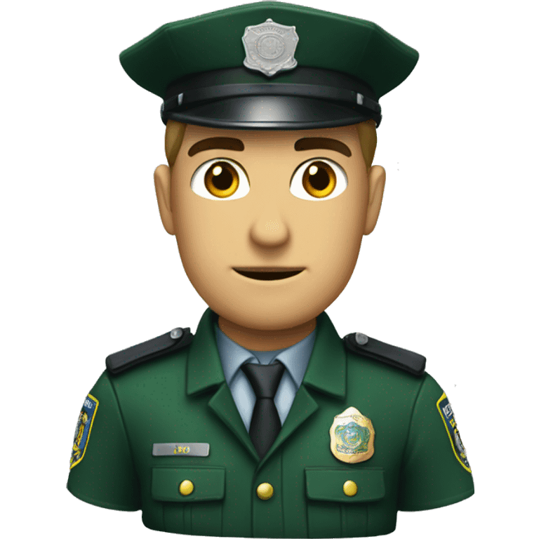 policia con uniforme verde emoji