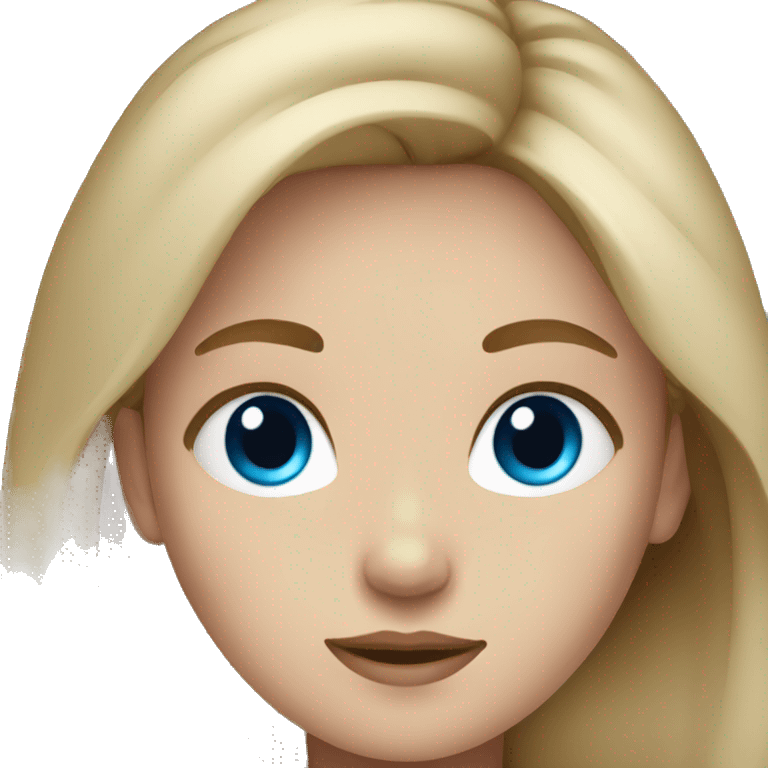 Girl with blue eyes and dark blonde hair emoji