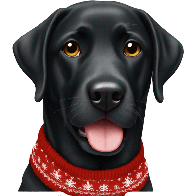 black lab in christmas jumper emoji