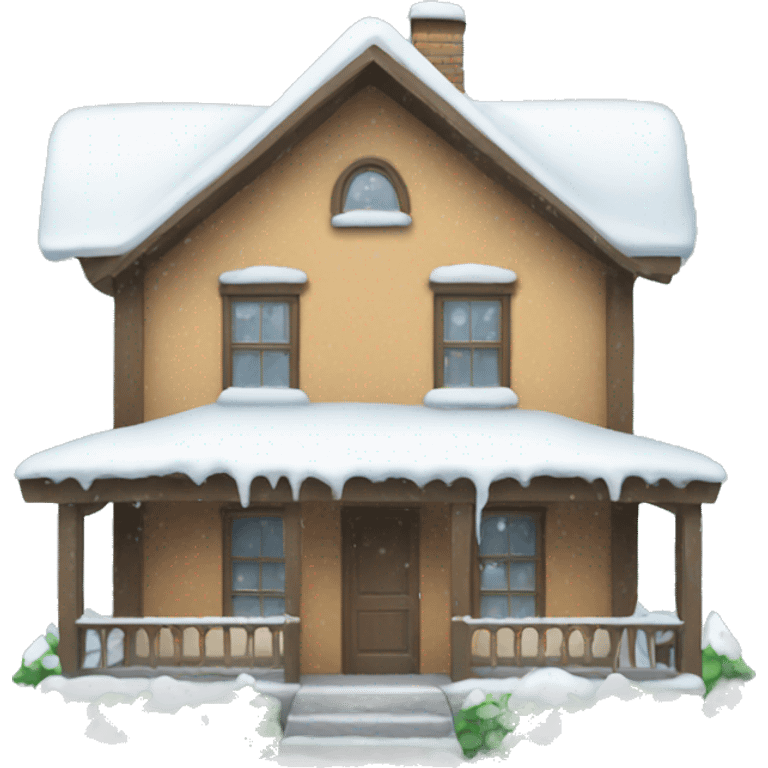 House with snow emoji