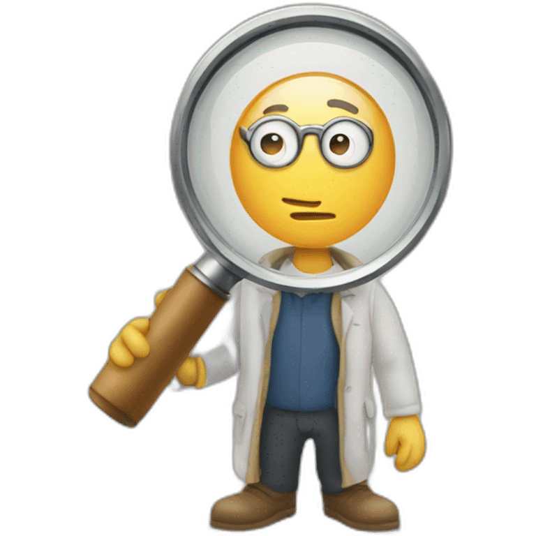 man observing with a magnifying glass emoji