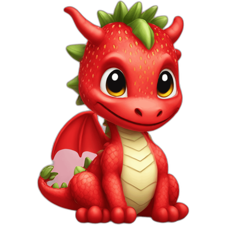 dragon cute strawberry emoji