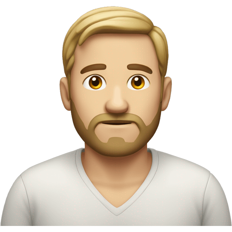 A white male with a short beard and eyes that diverge in different directions. emoji