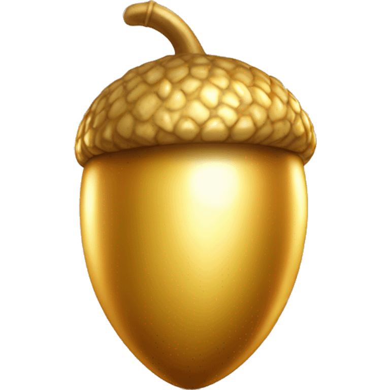 shiny gold Acorn with stem  emoji