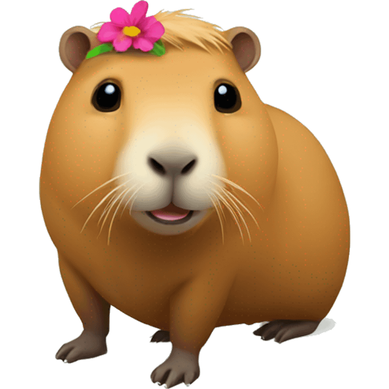 capybara with flower emoji