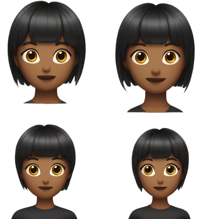 black haired wispy bangs emoji