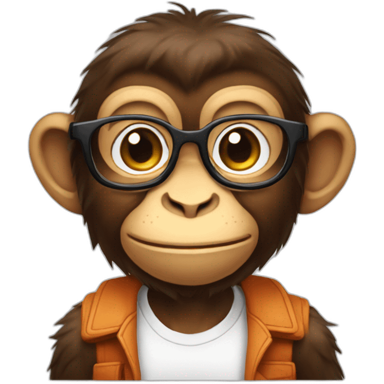 Nerd looking monkey emoji