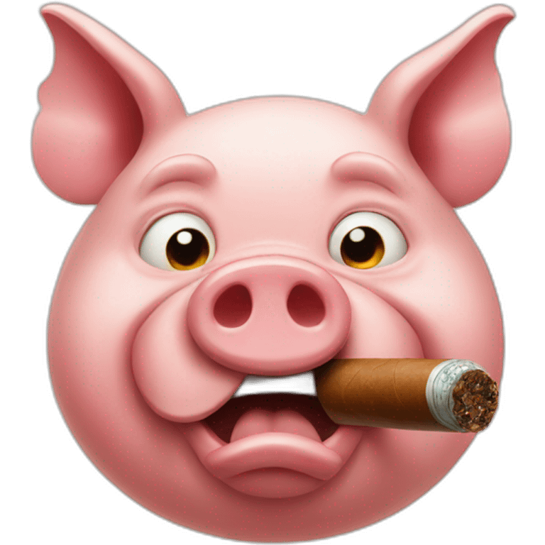 Angry pig smoking cigar emoji