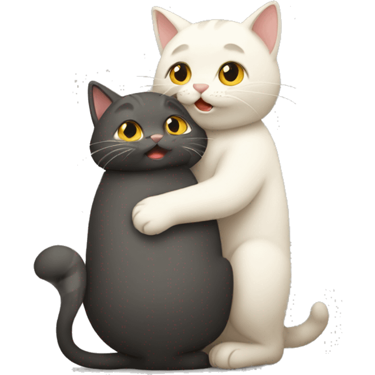 Two cats hug love emoji