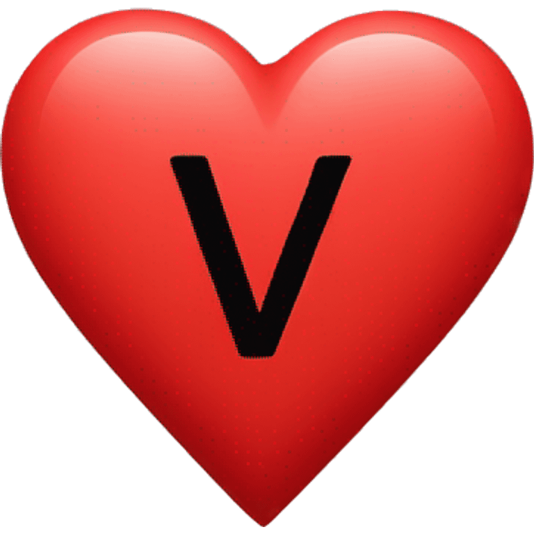 Red heart with V and N initials  emoji