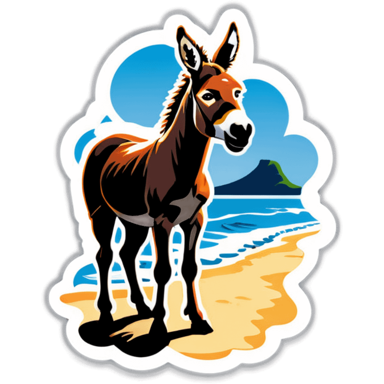 Donkey on the beach in Hawaii  emoji