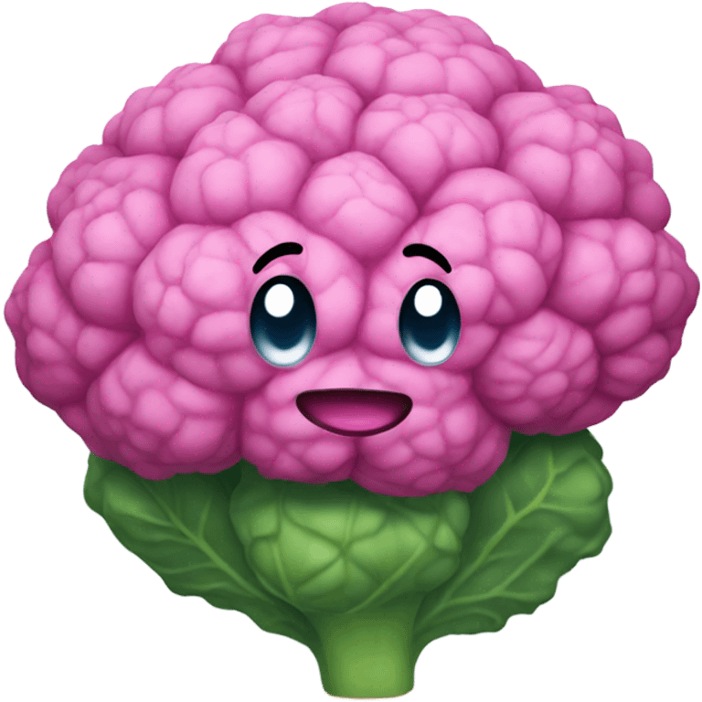 pink cauliflower looking in mirror emoji