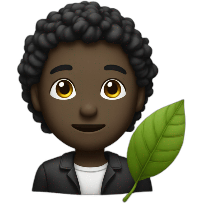 Homme noir avec plante de coton  emoji