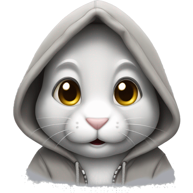 rabbit wearing hoodie emoji