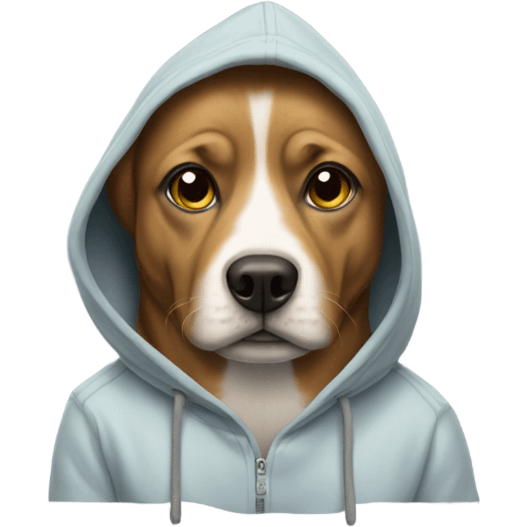 Dog wearing a hoodie emoji