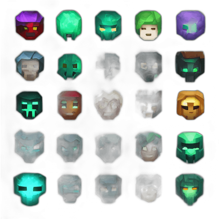 Pixel Minecraft Fedora Halloween Head Mask Diamond Obsidian Emerald Flame Shiny Glow Reward Legendary Unique Epic Mystery emoji