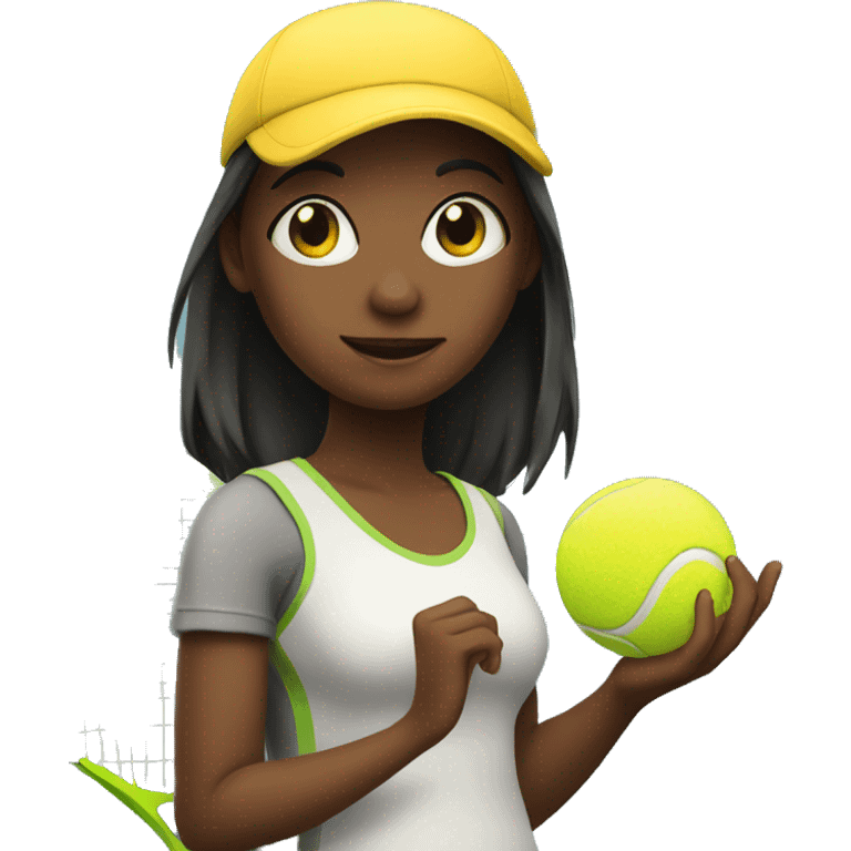 girl with tennis ball emoji