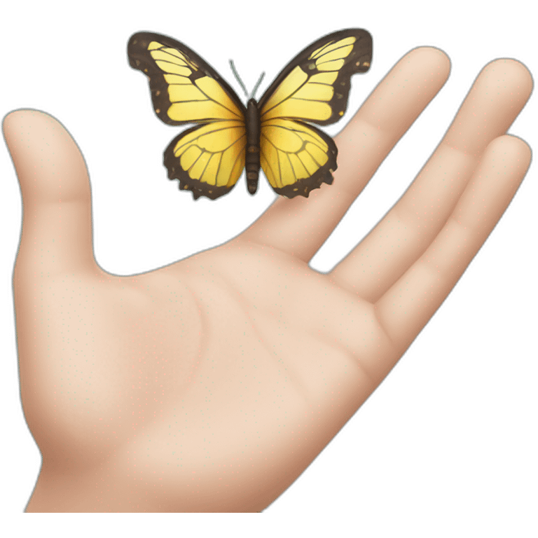 butterfly on hand emoji