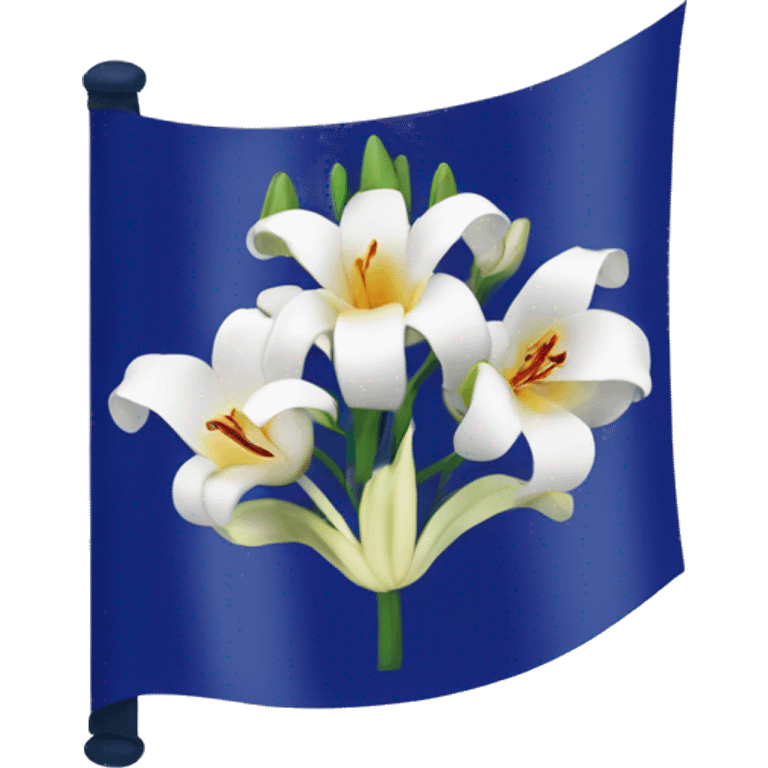 French kingdom flag wirh lily flowers emoji