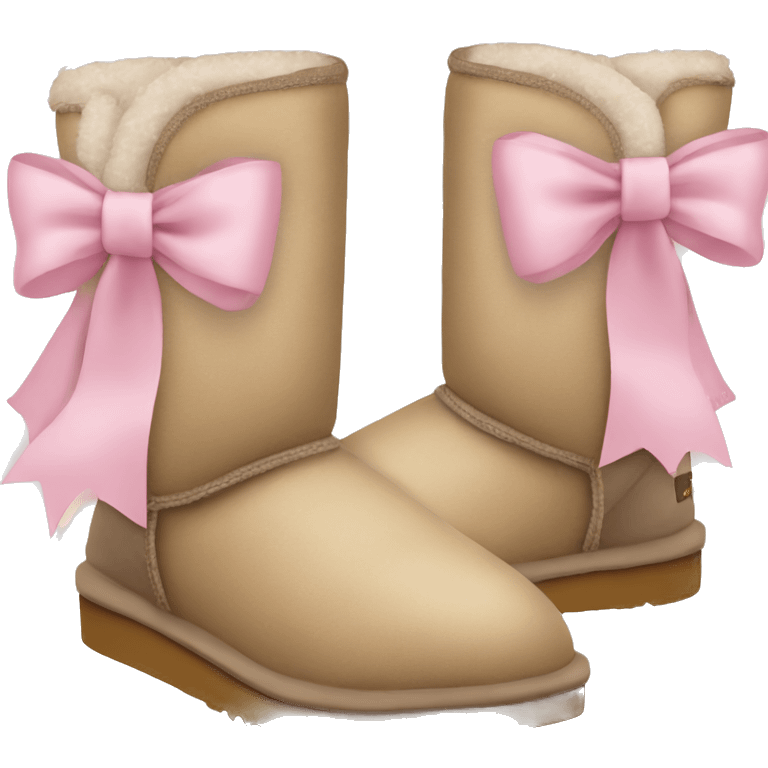 Uggs beige wire pink bows emoji