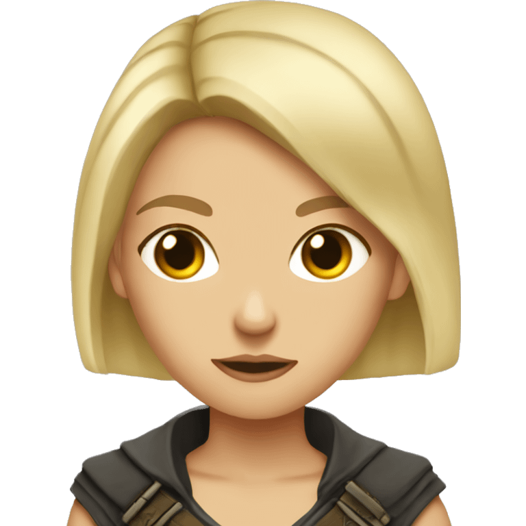 half-body blonde assassin girl (hazel eyes) emoji