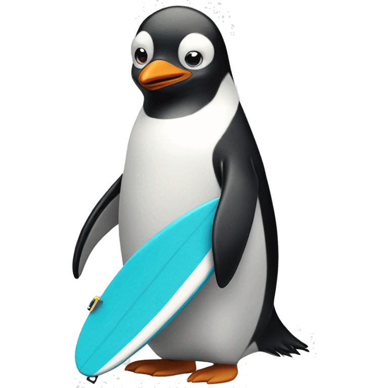 Penguin with surf board  emoji