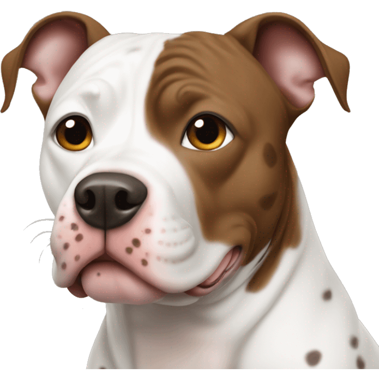 White and brown spotted pittbull emoji