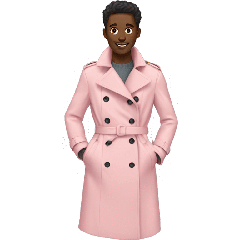 Pastel pink trench coat emoji