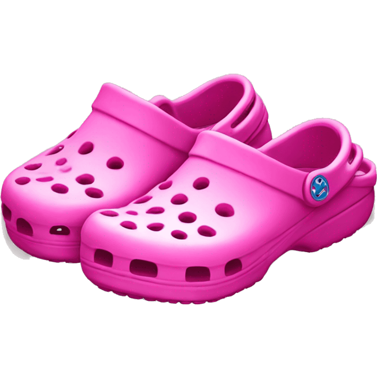 pink pair of crocs shoes emoji