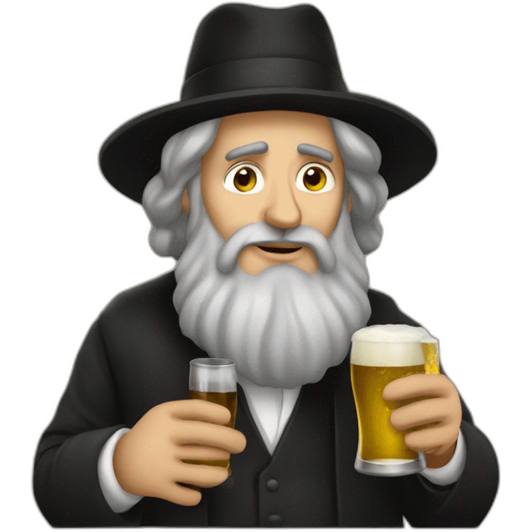 orthodox jew drinking beer emoji