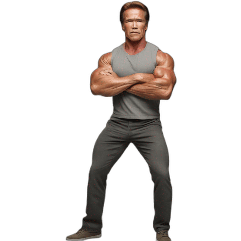 arnold schwarzenegger doing shia labeouf pose emoji