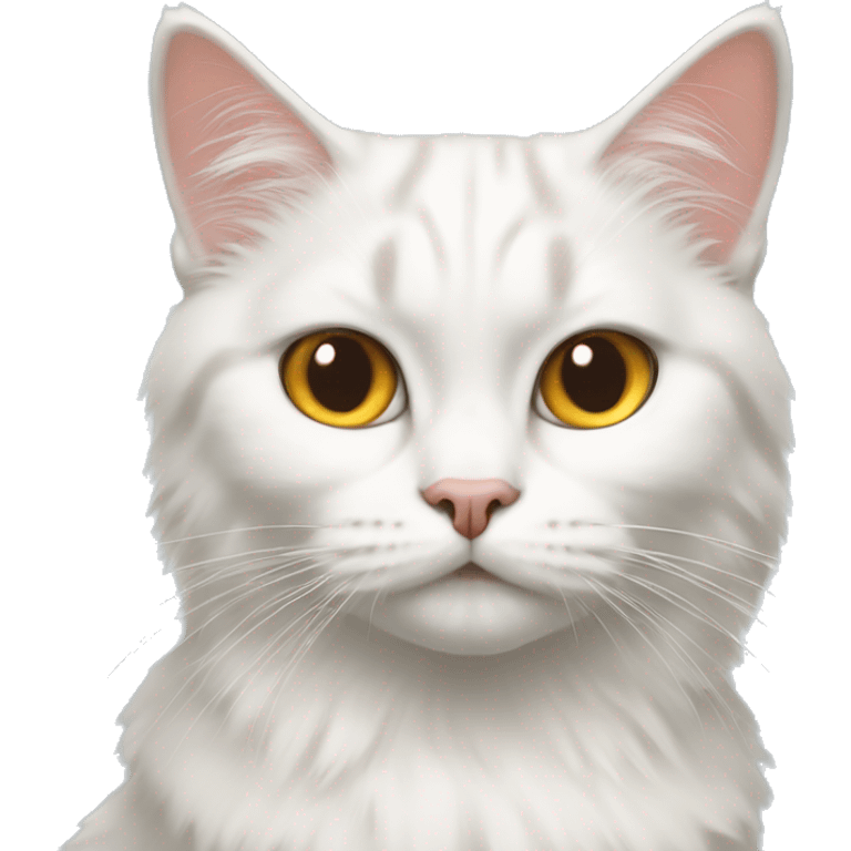 Siberian White Cat with chicken legs emoji