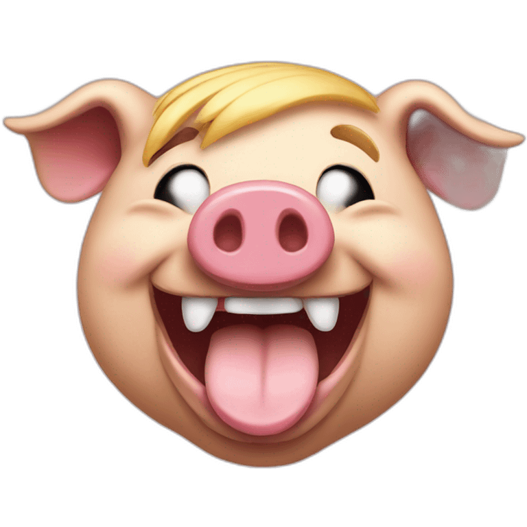 Laughing Trump pig emoji