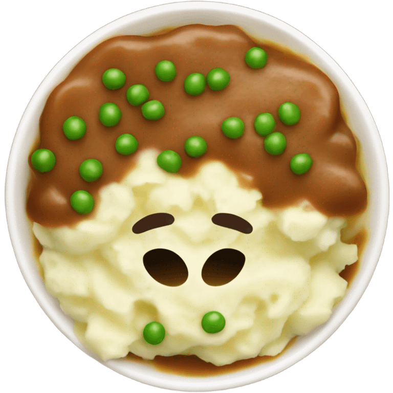 mashed potatoes with gravy and peas emoji