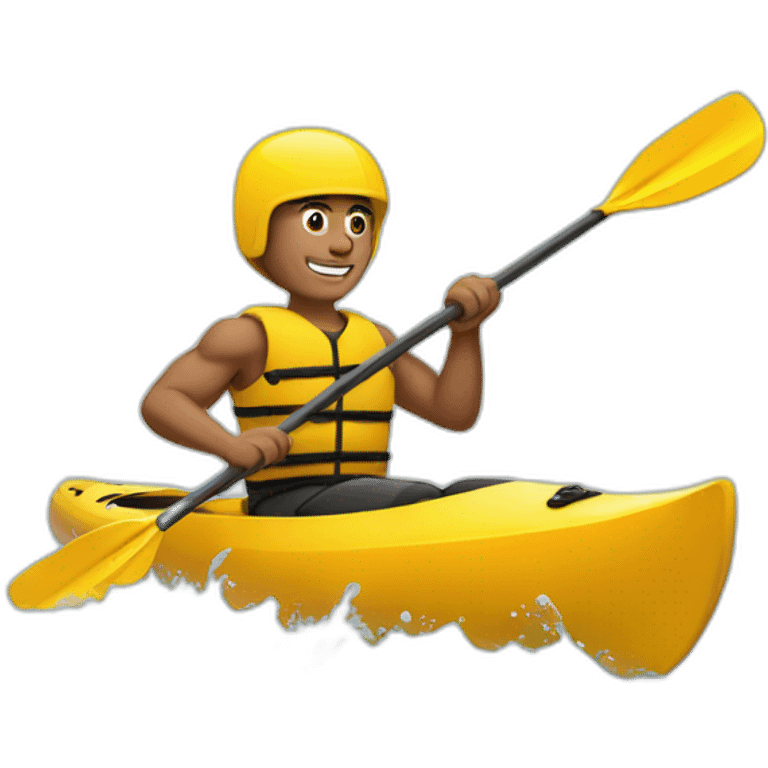 Strong man kayaking on water emoji