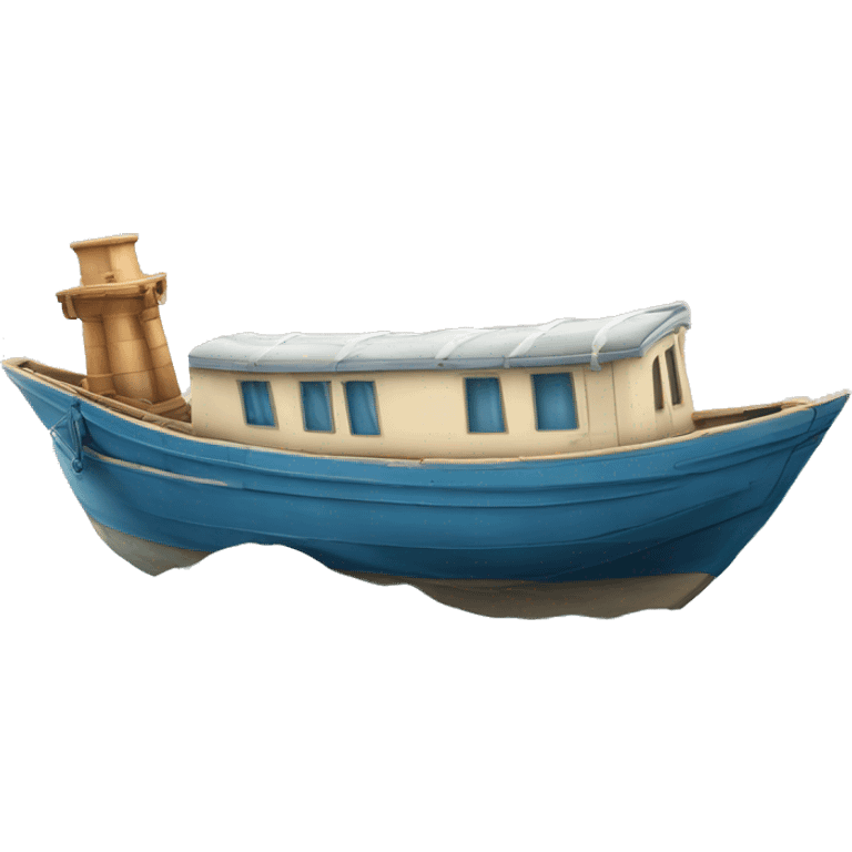 Bateau épave sous l'eau au fond de la mer emoji