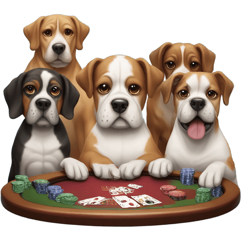 Dog playing poker emoji