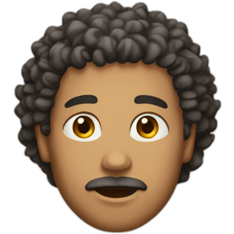 A man with curly wheat hair and thick eyebrows emoji