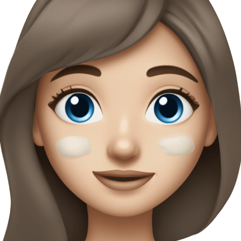 White Skin care on white freackles skin of a brunett blue eyes girl  emoji