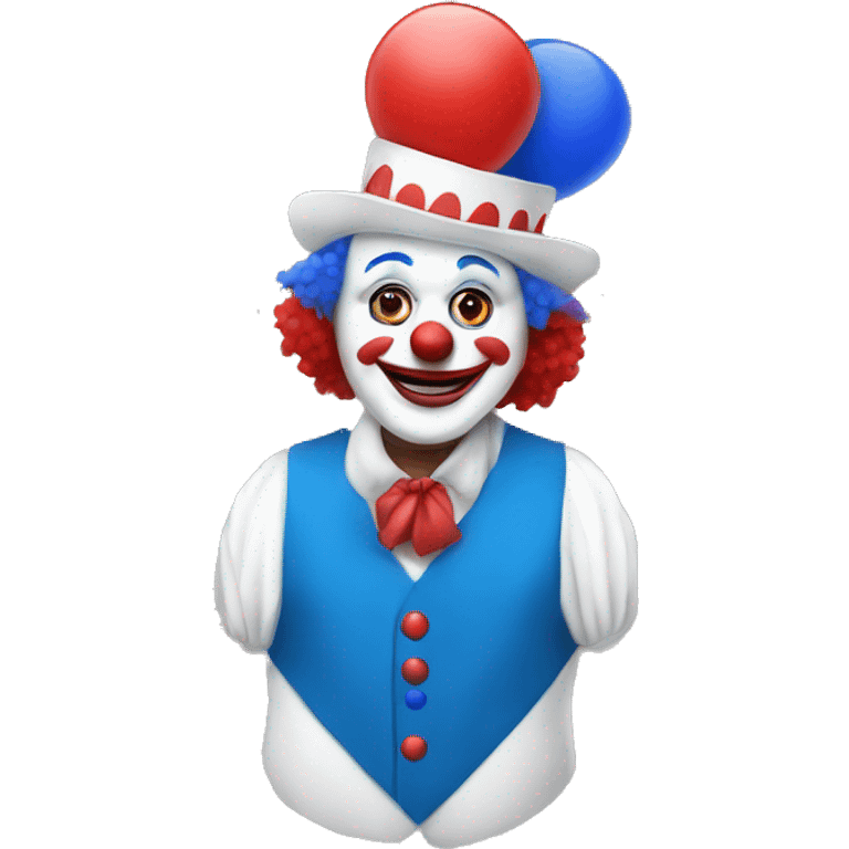 red blue white clown emoji