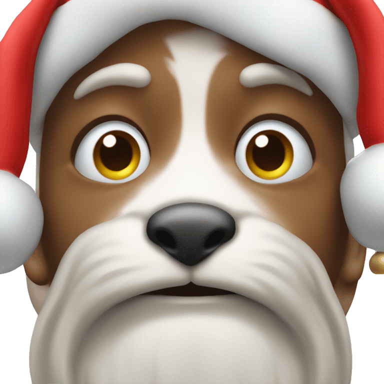 Please show me the emoji with two eyes looking to the side, but with Santa hats on top of each eye emoji