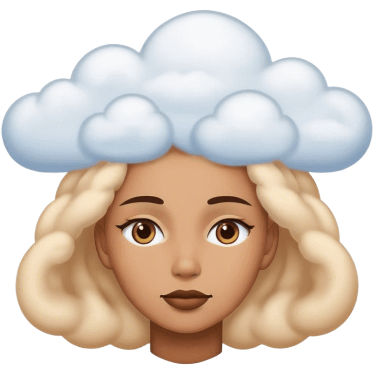 Woman with head in the clouds emoji