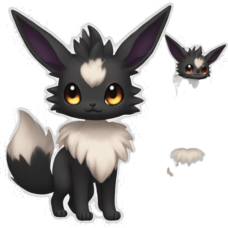 Dark Edgy Kawaii Eeveelution-Cute-Pokémon-fusion full body emoji